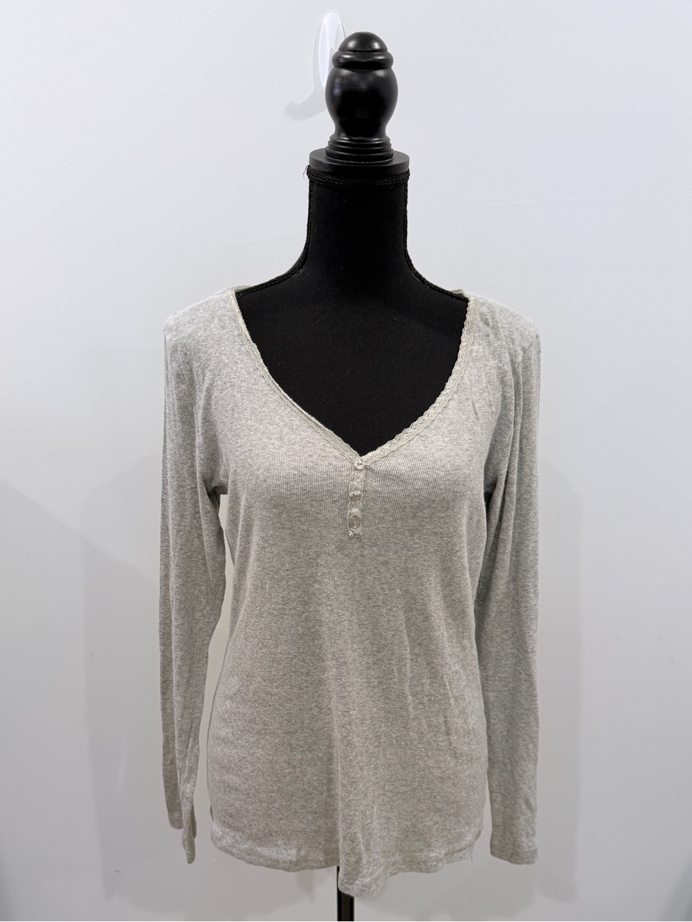 Gilligan & O'malley Sleepwear Cotton Blend Light Gray Pajama Top